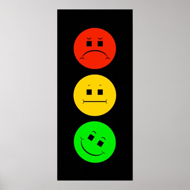 Poster Moody Stoplight Tilté Vert (Devant)