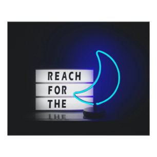 Poster Moon Art Reach for the Moon Signal Image typograph