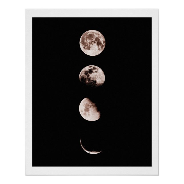 Poster Moon Phases Wall Art – Celestial Home Decor (Devant)
