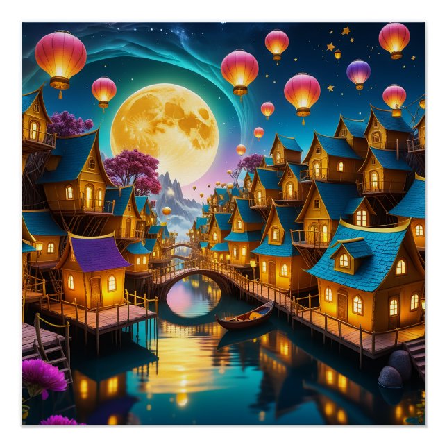 Poster Moon Village (Devant)
