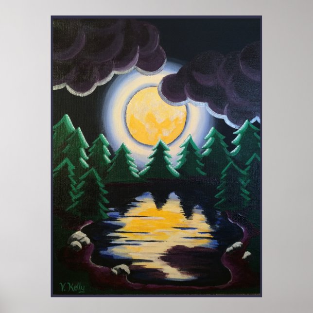 Poster "Moonlight through the Pines" (Devant)