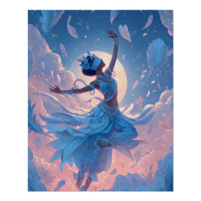 Poster Moonlit Ballerina Sky Dance Fantasy Art (Devant)