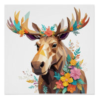 Moose Jouer Adorable Fun Animal Colorful Forêt
