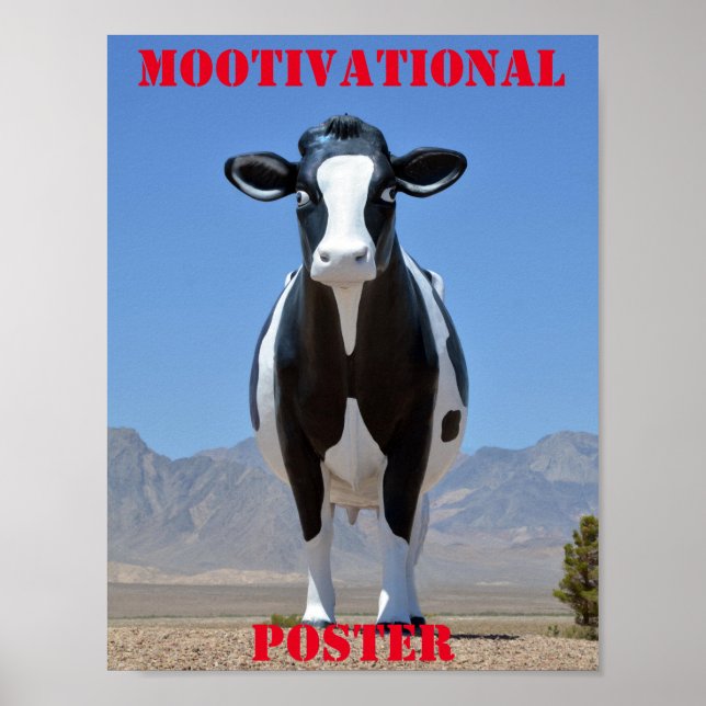 Poster MOOtivational Funny Cow Motivational Humour (Devant)