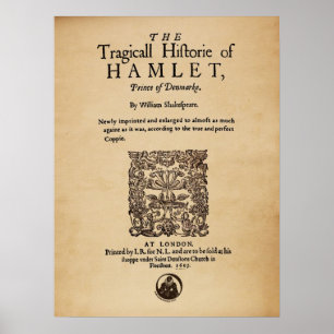Poster Morceau avant au Hamlet Quarto (version 1605)