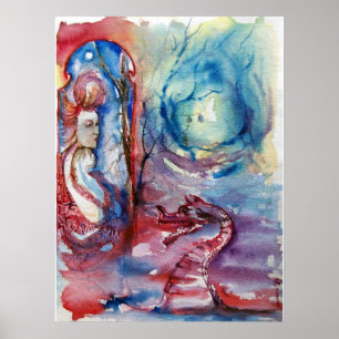 Poster MORGANA / Magie et Mystère Rose Fantaisie Bleue