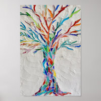 Poster Mosaic Arbre Arc-en-ciel