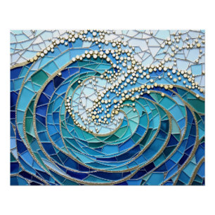 Poster Mosaïque Mer de Vagues Art