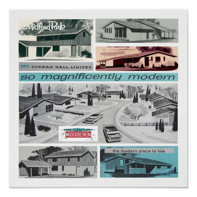 Poster Mosaïque moderne vintage (Devant)