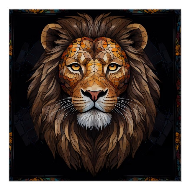 Poster Mosaïque Zebra Vibrant (Devant)