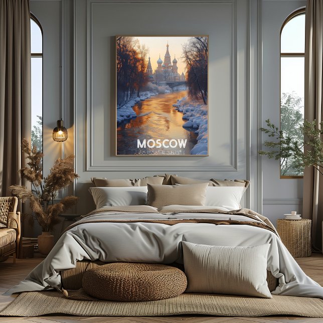 Poster Moscú: La Ciudad de las Cúpulas, Invierno Catedral (Créateur téléchargé)