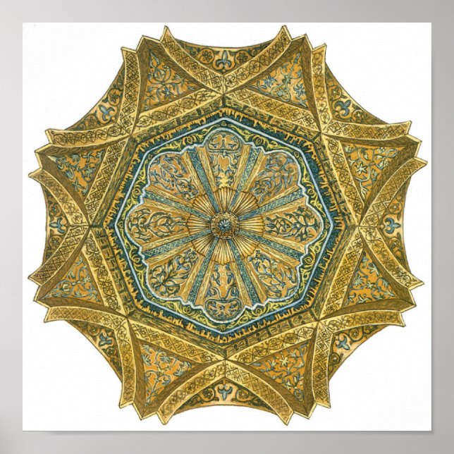 Poster Mosquée de Cordoue Espagne. Mihrab coupola (Devant)