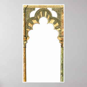 Poster Mosquée de Cordoue Espagne. Voûte de califat