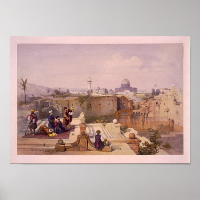 Poster Mosquée d'Omar, montrant le site du temple (Devant)