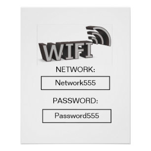 Poster Mot de passe Wifi Entreprise Morden 