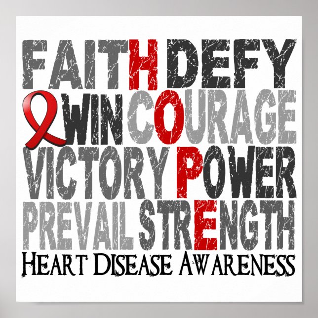 Poster Mot d'espoir Collecte maladie cardiaque (Devant)