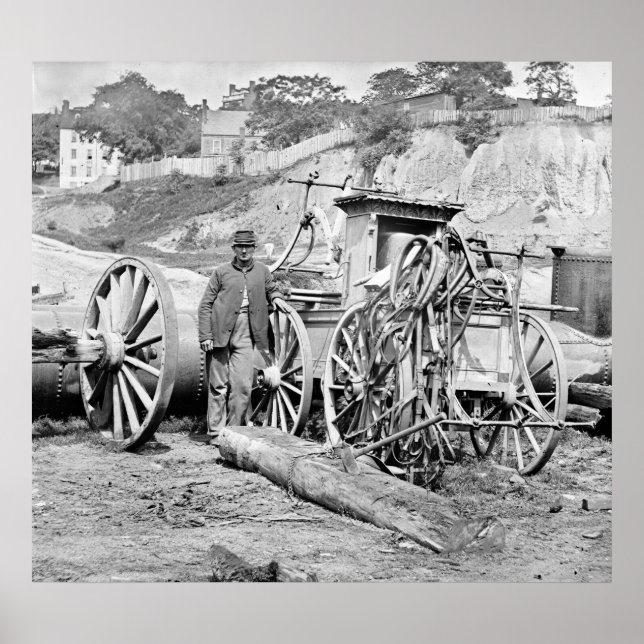 Poster Moteur d'incendie de guerre civile, 1865 (Devant)