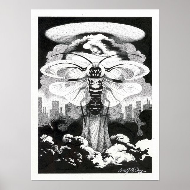 Poster Mothra (explosion atomique) (Devant)
