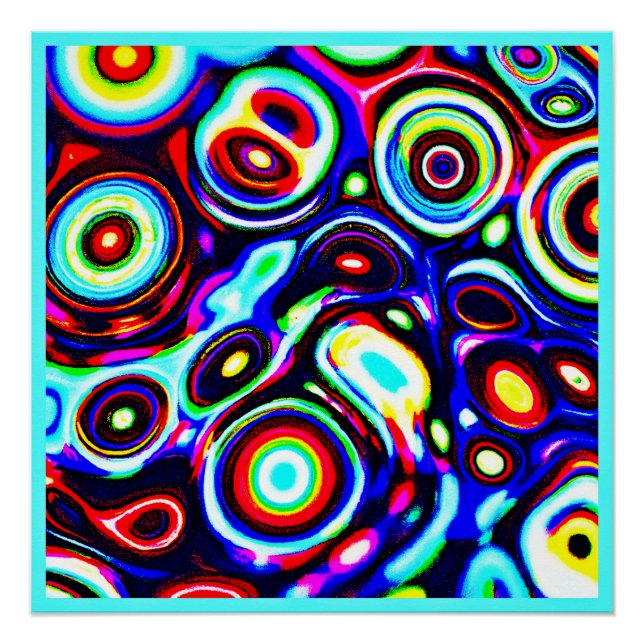 Poster Motif à impulsion néon vibrant (Devant)