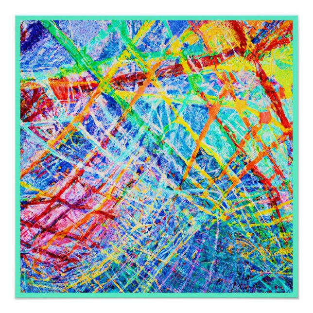 Poster Motif Abstrait éclatant couleur éclatant (Devant)