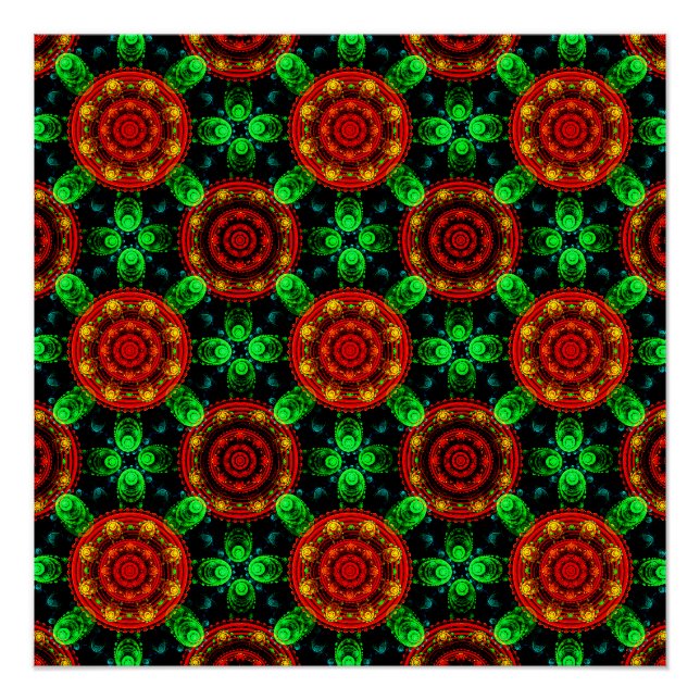 Poster Motif abstrait élégant boho moderne floral #504 (Devant)