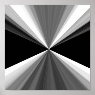 Poster Motif abstrait noir blanc triangles