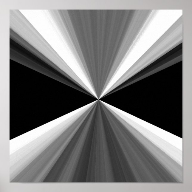 Poster Motif abstrait noir blanc triangles (Devant)