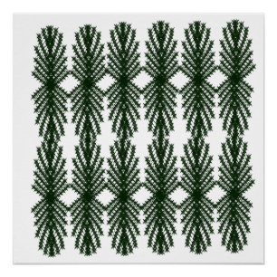 Poster Motif Abstrait Personnalisé d'Arbre de Pin Vert Fo