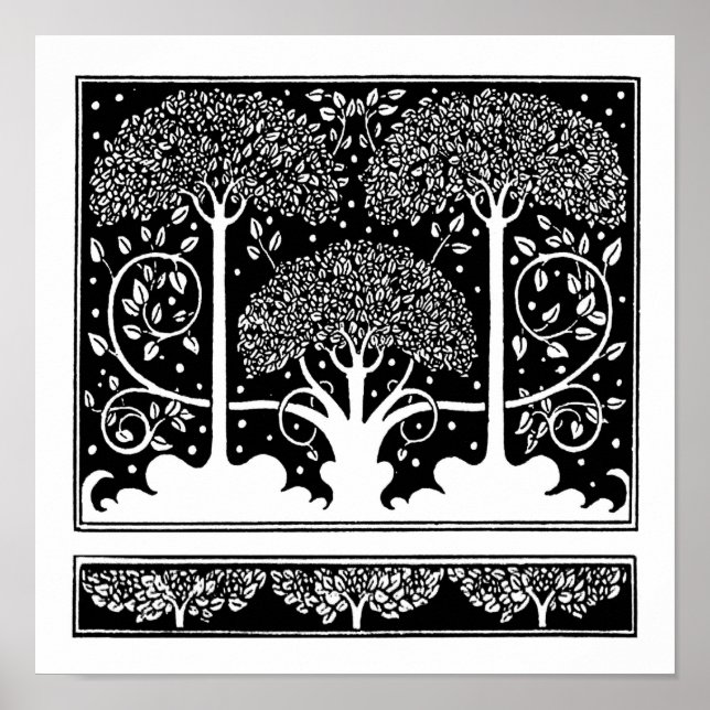 Poster Motif Art Nouveau d'arbres de Beardsley (Devant)
