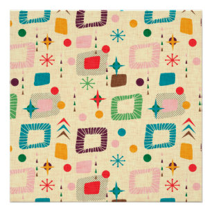 Poster motif atomique des années 1950