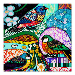 Poster Motif audacieux OISEAUX modernes