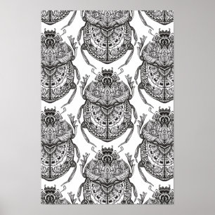 Poster Motif avec Doodle main 2