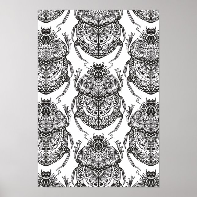 Poster Motif avec Doodle main 2 (Devant)