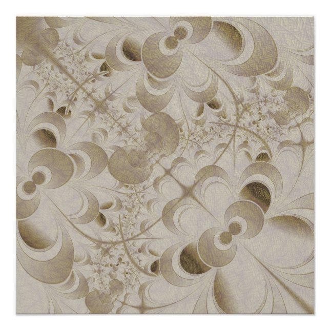 Poster Motif beige abstrait (Devant)
