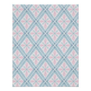 Poster motif bleu en forme de diamant