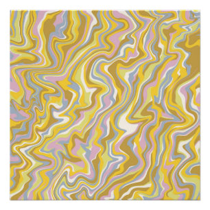 Poster Motif bohème de marbre vert liquide tourbillonnant