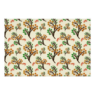 Poster Motif botanique sans couture avec une branche de f
