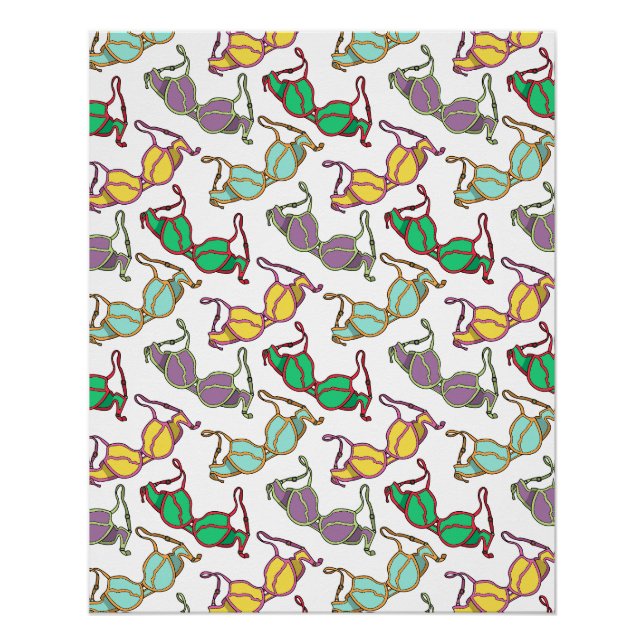 Poster Motif Bra multicolore (Devant)