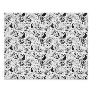 Poster Motif cachemire noir et blanc – Élégante œuvre d'a