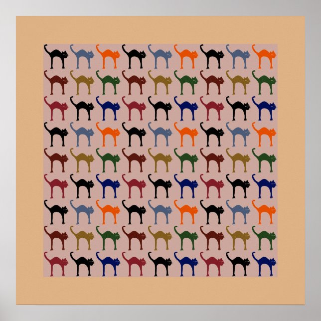 Poster motif chat / cat pattern (Devant)