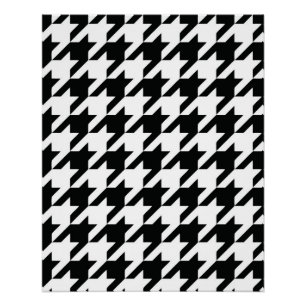 Poster Motif classique en Houndstooth : Noir & Blanc Vint