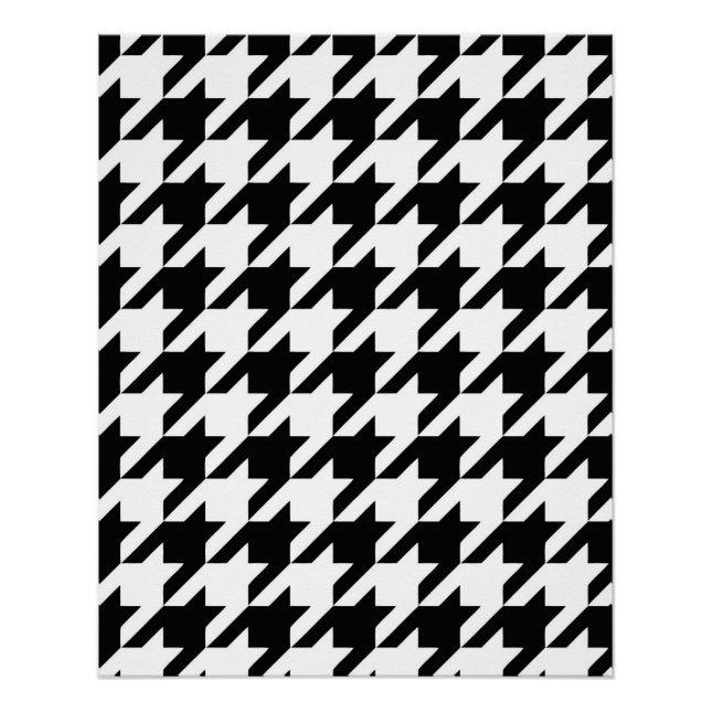 Poster Motif classique en Houndstooth : Noir & Blanc Vint (Devant)