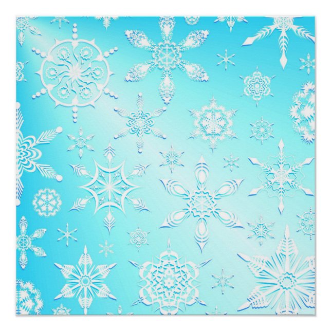 Poster Motif Crystal Snowflakes (Devant)