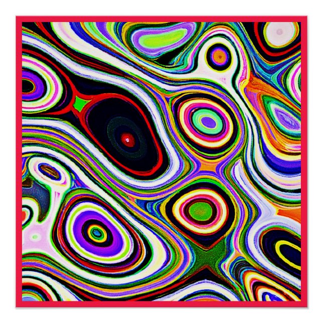 Poster Motif d'abstraction coloré (Devant)