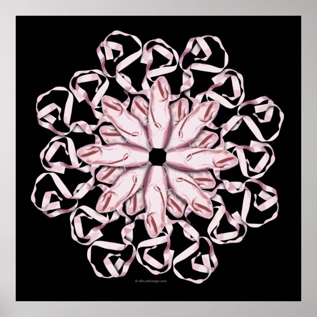 Poster Motif de ballet (rose) (Devant)