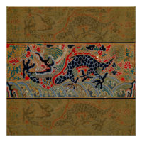 Motif de broderie en soie de dragon chinois antiqu
