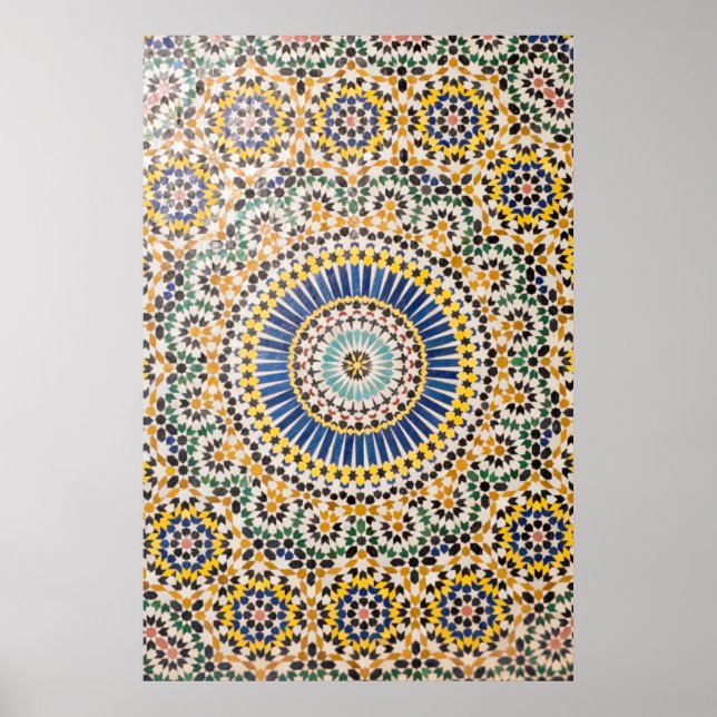 Poster Motif de carreaux géométriques, Maroc (Devant)