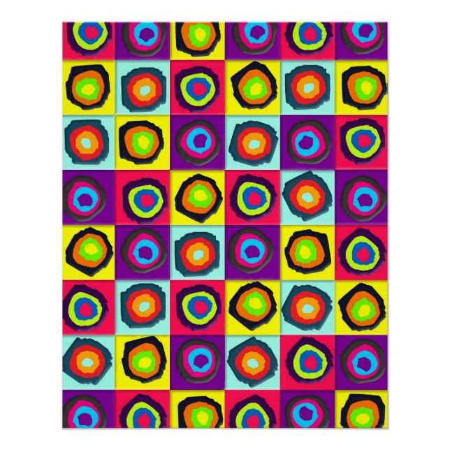 Poster Motif de cercles abstraits modernes (Devant)