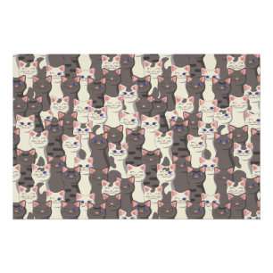 Poster Motif de chats blancs et gris