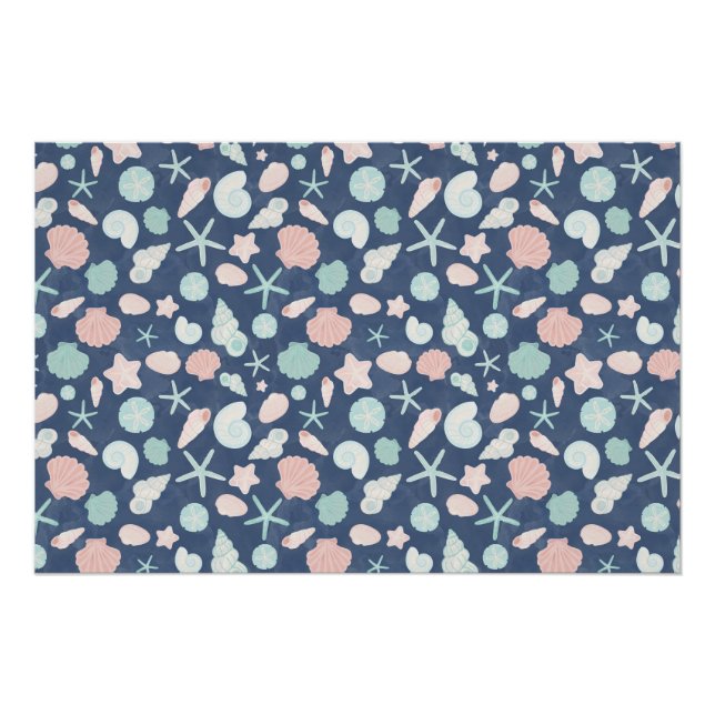 Poster motif de coquillages (Devant)